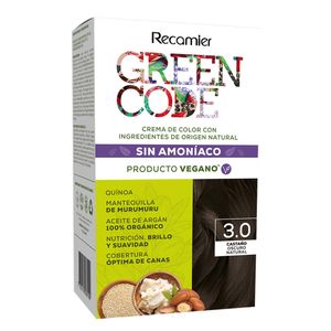 Tinte para Cabello GREEN CODE Crema Color 3.0 Castaño Oscuro Natural Caja 50un