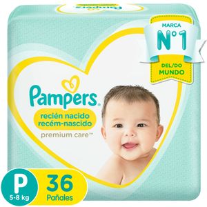 Pañales PAMPERS Premium Care Talla P Paquete 36un