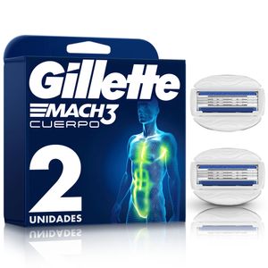 Repuesto para Máquina de Afeitar GILLETTE Mach3 Cuerpo, Afeitado Corporal, 2un