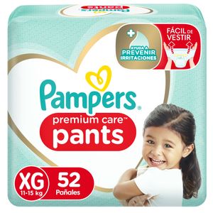 Pañales para Bebé PAMPERS Premium Care Pants Talla XG Bolsa 52un