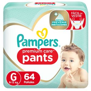 Pañales para Bebé PAMPERS Premium Care Pants Talla G Bolsa 64un
