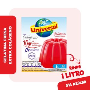 Gelatina UNIVERSAL con Sabor a Fresa Extra Colágeno Bolsa 30g