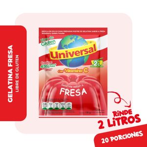 Gelatina UNIVERSAL Sabor a Fresa Bolsa 130g