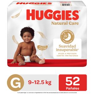 Pañales para Bebé HUGGIES Puro y Natural Talla G Paquete 52un