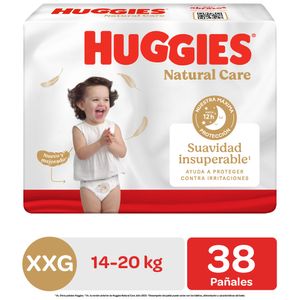 Pañales para Bebé HUGGIES  Puro y Natural Talla XXG Paquete 38un