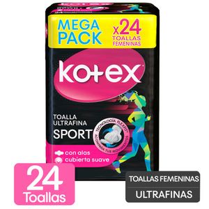 Toallas Higiénicas KOTEX Sport Mega Pack 24un