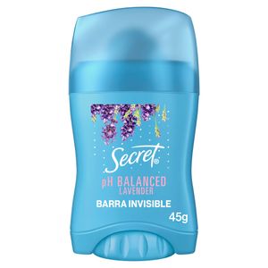 Desodorante para mujer SECRET Antitranspirante en barra invisible pH Balanced Lavanda 45g