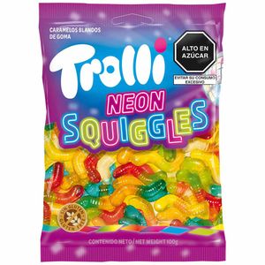Gomas Dulces TROLLI NEON SQUIGGIES sabores Surtidos Bolsa 100g