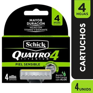 Repuesto de Máquina de Afeitar SCHICK Quattro Titanium 4 Paquete 4un