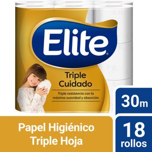 Papel Higiénico ELITE Triple Cuidado Paquete 18un