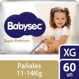 Pañal Super Premium BABYSEC Talla XG Paquete 60un