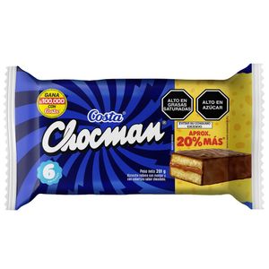 Bizcocho Relleno con Manjar CHOCMAN Paquete 6un