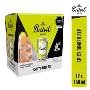 Ginger Ale BRITVIC Paquete 12un x Lata 150ml