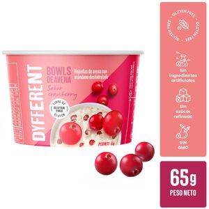 Hojuelas de Avena Instantánea DYFFERENT Cranberrys Pote 65gr