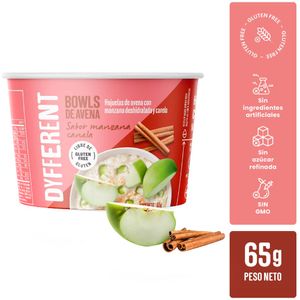 Hojuelas de Avena Instantánea DYFFERENT Canela Pote 65gr