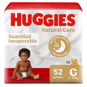 Pañales para Bebé HUGGIES Puro y Natural Talla G Paquete 52un