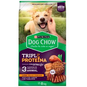 Comida para Perros DOG CHOW Adultos todos los tamaños Carne, Pollo y Pescado Bolsa 8kg