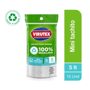Bolsa de Basura VIRUTEX 5lt Rollo 15un