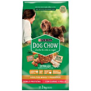 Comida para Perros DOG CHOW Adultos razas Pequeñas Carne y Pollo Bolsa 3kg