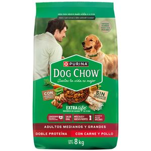 Comida para Perros DOG CHOW Adultos razas Medianas y Grandes Carne y Pollo Bolsa 8kg