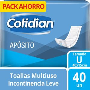 Toalla Multiuso COTIDIAN Apósito Incontinencia Moderada Paquete 40un