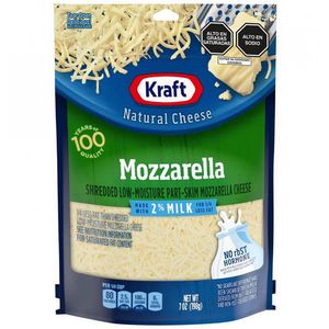 Queso Mozzarella KRAFT Rallada Paquete 198g