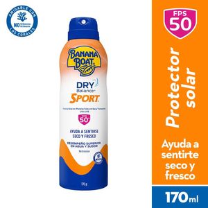 Protector Solar en Aerosol BANANA BOAT Dry Balance Sport SPF 50 Frasco 170g