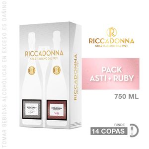 Pack Espumante Riccadonna Asti + Ruby Botella 750ml Pack 2un