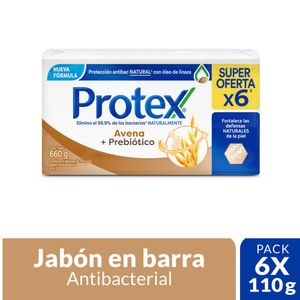 Jabón en Barra Antibacterial PROTEX Avena 6x110g