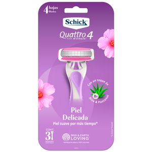 Máquina de Afeitar SCHICK Quattro For Women Sensitive Paquete 3un