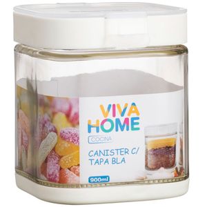 Canister VIVA HOME Tapa Blanca 900ml
