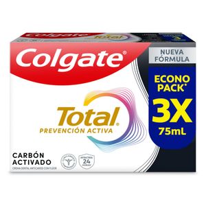 Pasta Dental COLGATE Total Carbón Prevención Activa 3x75ml