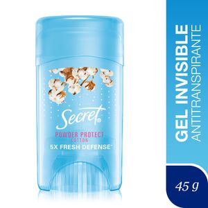 Desodorante para mujer SECRET Antitranspirante en Gel Invisible Powder Protect Cotton 45g