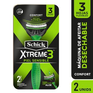 Máquina de Afeitar SCHICK Xtreme 3 Piel Sensible Paquete 2un