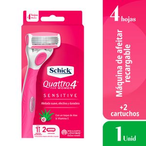 Máquina de Afeitar SCHICK Quattro For Women Travel Sensi + Repuesto 2un