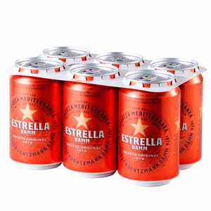 Cerveza ESTRELLA DAMM Pack 6 Lata 330ml