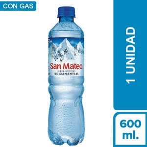 Agua Mineral SAN MATEO Con Gas Botella 600ml