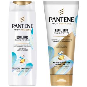 Pack PANTENE Shampoo Pro-V Miracles Equilibrio Raíz y Puntas Frasco 300ml + Acondicionador Hidratante 250ml