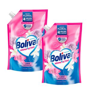 Pack Suavizante BOLIVAR Aroma Activo Doypack 1.5L x2un