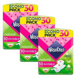 Pack Toallas Higiénicas NOSOTRAS Invisible Paquete 30un x 3un