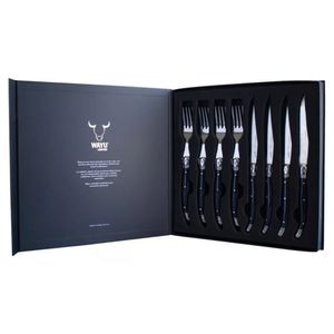 Set de Cubiertos WAYU Negro 8pzas