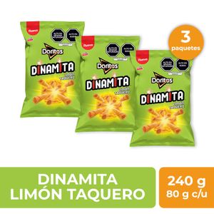 Pack Tortillas de Queso DORITOS Dinamita Limón Bolsa 80g x3un