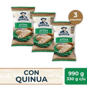 Pack Avena con Quinua QUAKER Bolsa 330g x3un