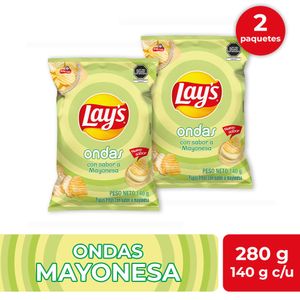 Pack Papas Ondas LAY'S con Mayonesa Bolsa 140g x 2un