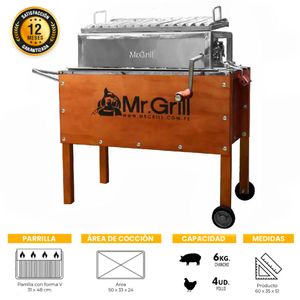 Caja China MR. GRILL Mediana Junior con Parrilla Regular