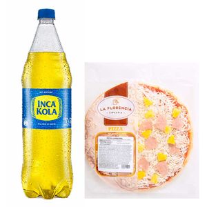Pack Pizza Hawaiana Familiar LA FLORENCIA 1un + Gaseosa INCA KOLA Sin Azúcar Botella 1.5L