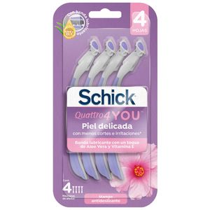 Maquina de Afeitar SCHICK Quattro You Piel Delicada Paquete 4un