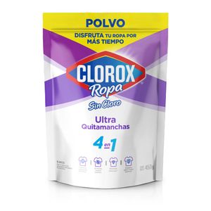 Ultra Quitamanchas CLOROX Ropa Blanca Bolsa Cierre Fácil 450g