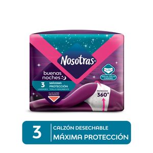 Toallas Higiénicas NOSOTRAS Buenas Noches Talla L-XL Paquete 3un