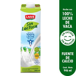 Leche sin Lactosa LAIVE UHT Tetrapack 946ml